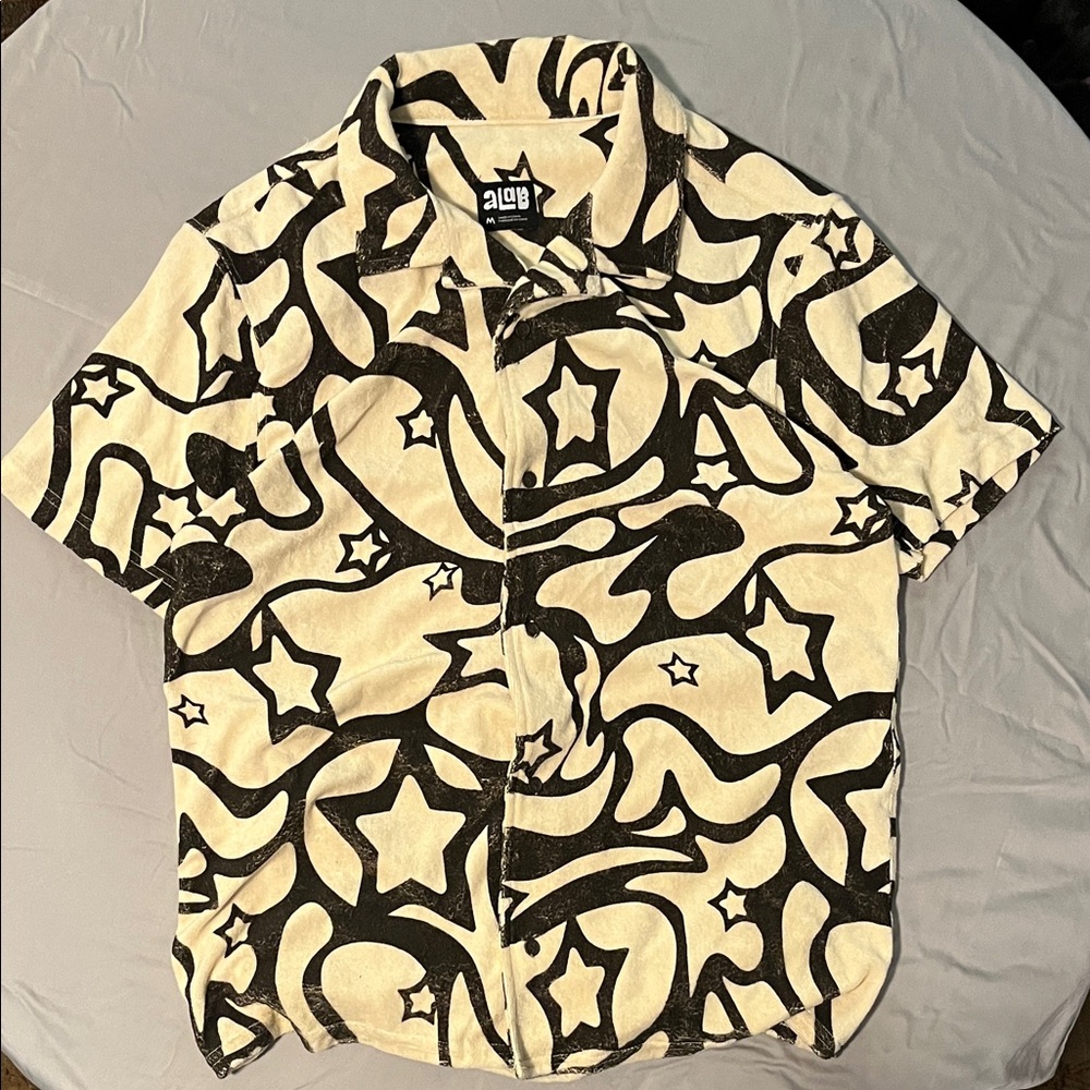 Black and Cream Star Pattern Shirt